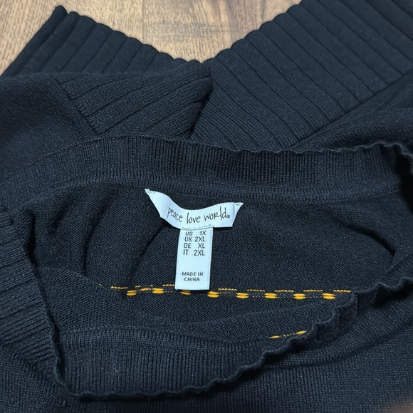 PEACE LOVE WORLD Black Sweater with Multicolor Stripes - Picture 9 of 9